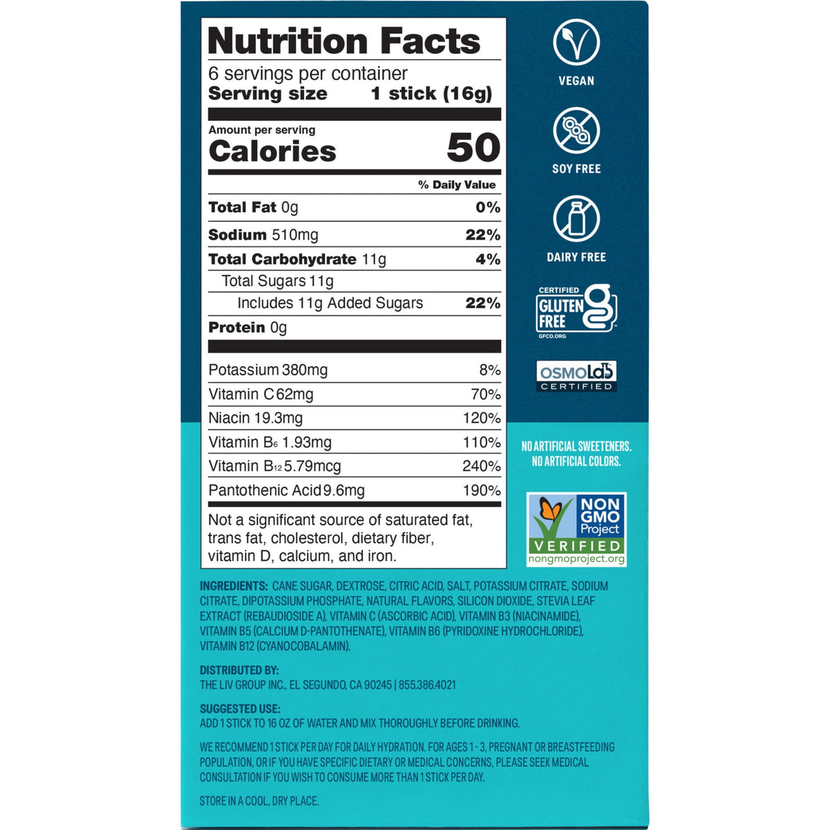 Liquid I.V.® Watermelon Hydration Multiplier® Powdered Electrolyte Drink Mix, 6 Count Packets