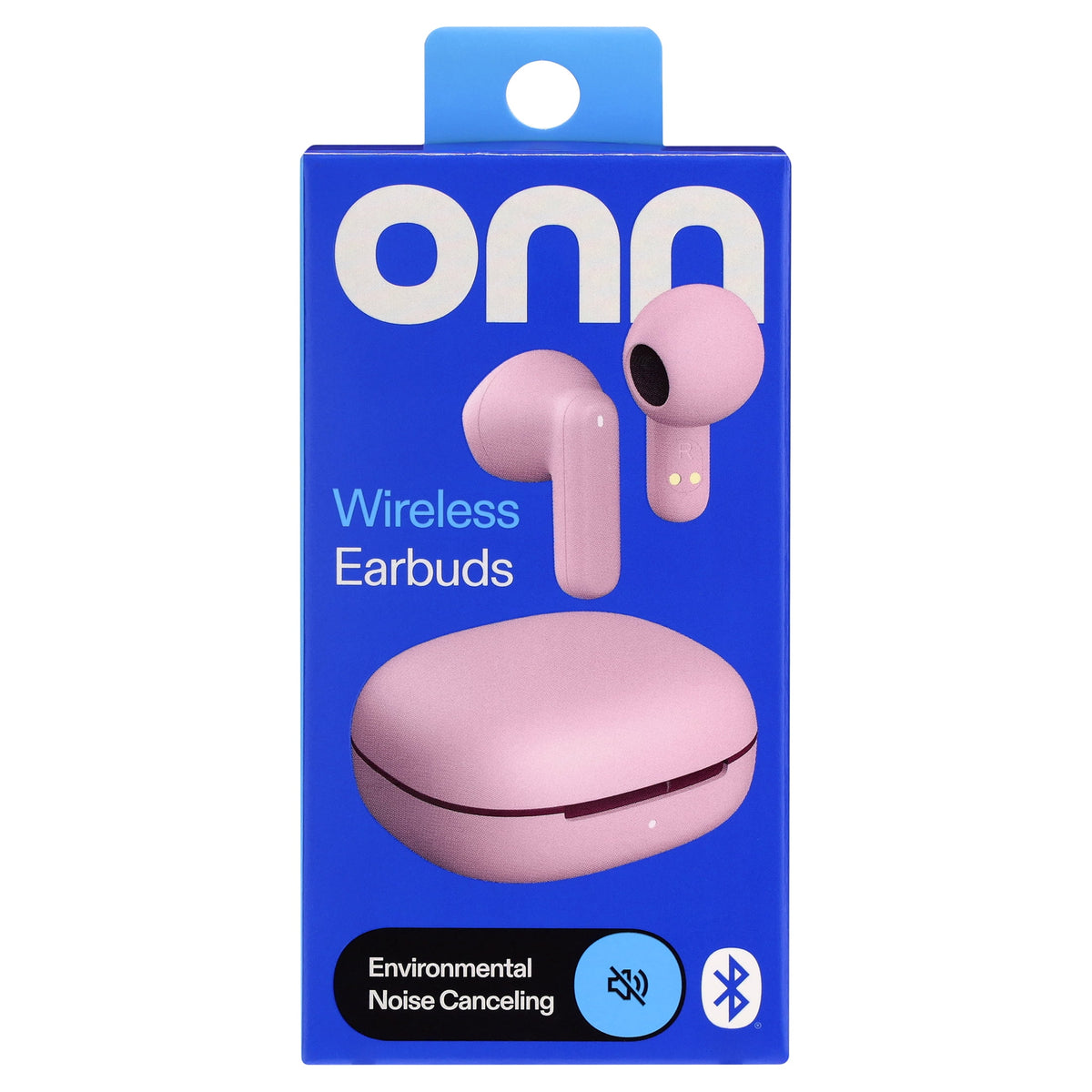 onn Mini Sticks Black Wireless Bluetooth Earbuds with Environmental Noise Canceling