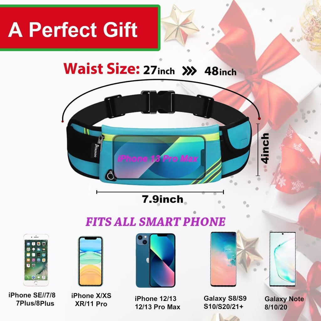 Slim Running Belt Fanny Pack,Waist Pack Bag for Hiking Cycling Workout,Reflective Runners Belt Jogging Pouch,Travelling Money Phone Holder for Running Gear Accessories