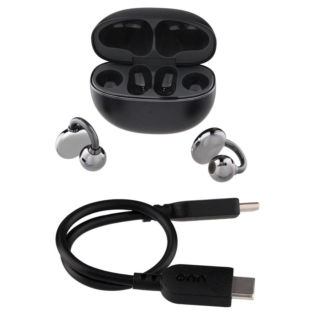 onn Nebulode Pro Open-Clip Wireless Earbuds, Blue