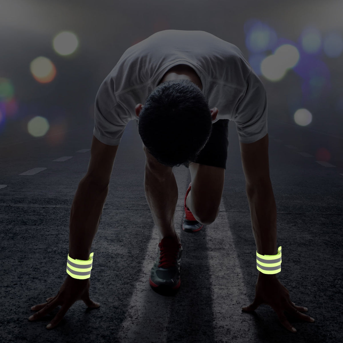 HONITANO 8 Pieces Reflective Armband Polyester Night Running Gear for Men Women Runners Cyclists Safety Warning