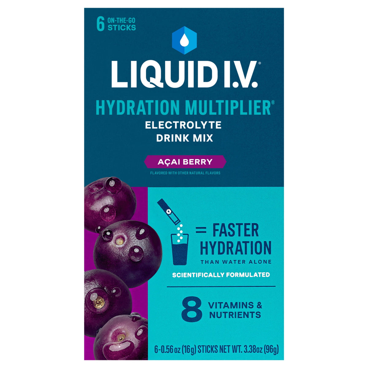 Liquid I.V.® Lemon Lime Hydration Multiplier® Powdered Electrolyte Drink Mix, 6 Count Packets