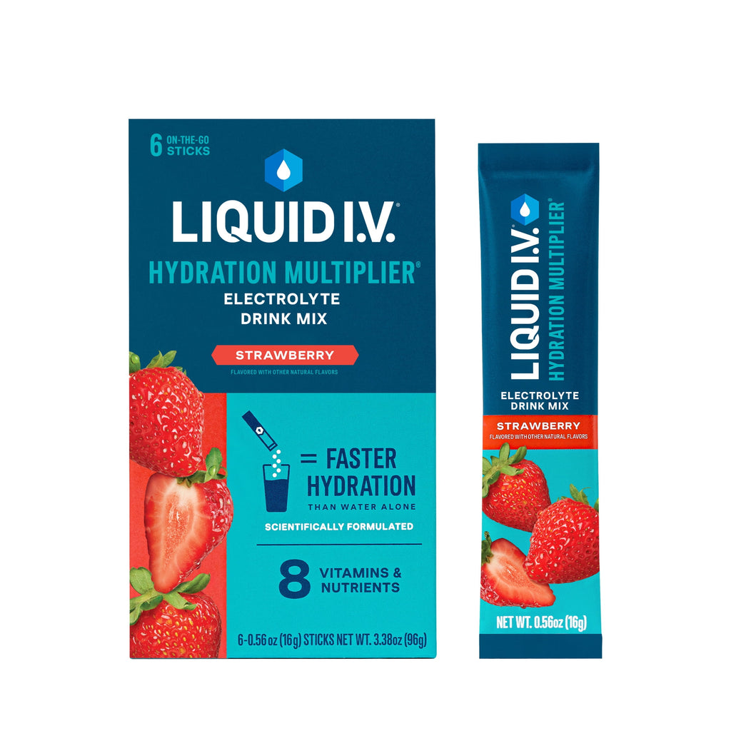 Liquid I.V.® Strawberry Hydration Multiplier® Powdered Electrolyte Drink Mix, 6 Count Packets