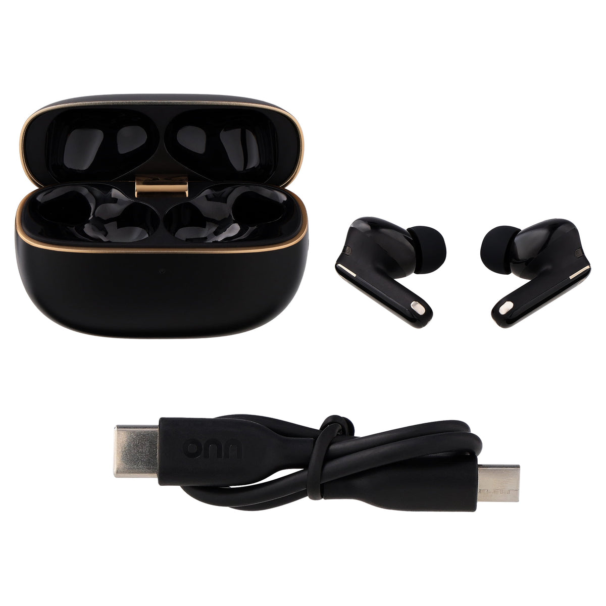 onn TuneTide Pro 2 Wireless Earbuds, Black