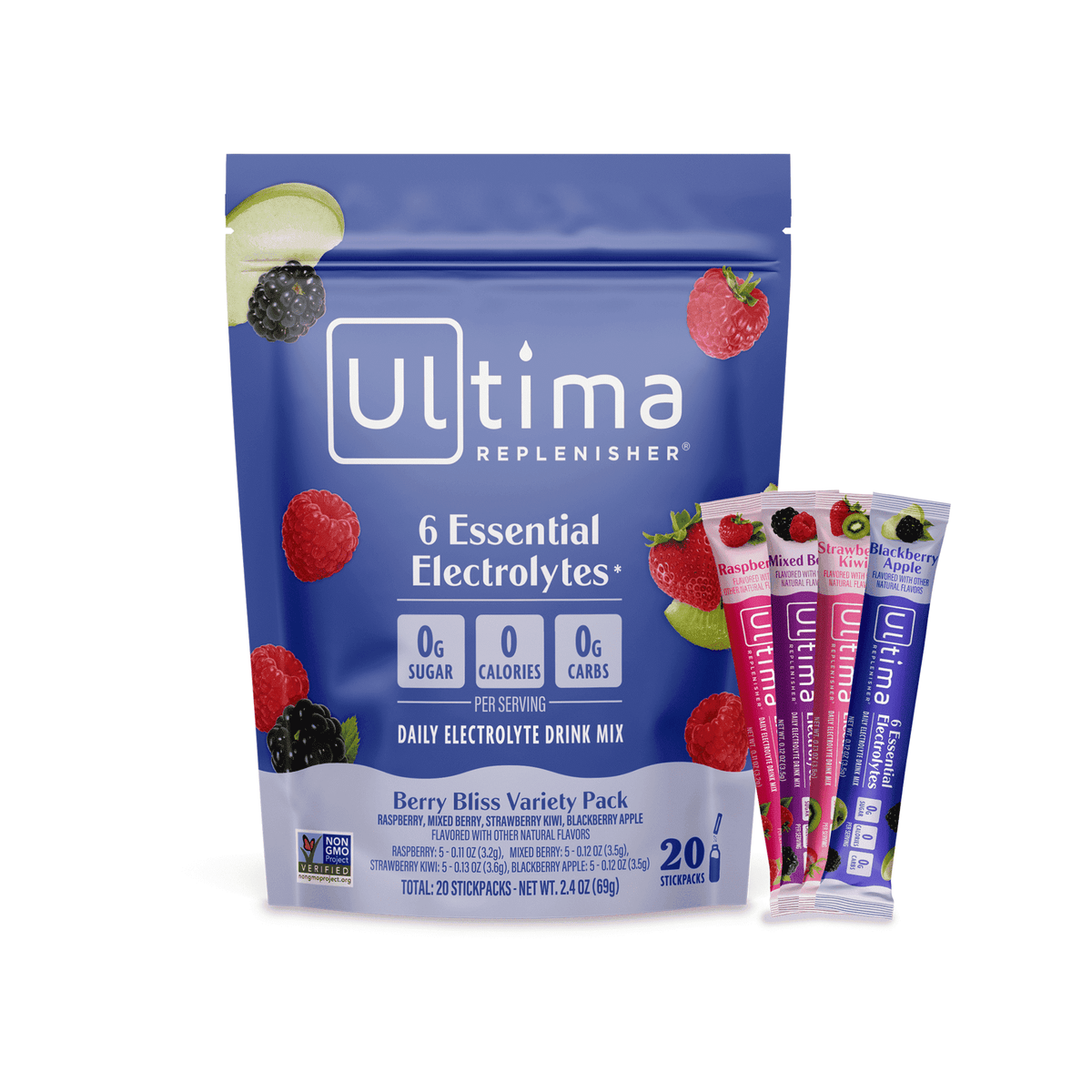 Ultima Replenisher, Electrolyte Drink Mix Packets, Sugar Free Daily Hydration Powder, Mocktini Variety Pack, 16 Count Stickpacks