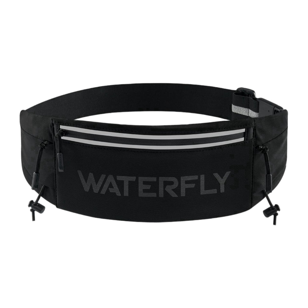 WATERFLY Unisex Adjustable Sports Jogging Fitness Nylon Running Waist Belt Band,Black