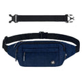 WATERFLY Unisex Lightweight Running Hiking Jogging Nylon Fanny Pack Waist Bag-Dark Blue