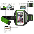 Water Resistant Cell Phone Armband Case Running Holder for iPhone Pro Max Plus (15/14/13/12/11/X/XS/XR/SE) Galaxy S Ultra Plus Edge Note (S24/S23/S22/S21/20/10/9) Adjustable Strap & Key Pocket - Green