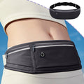 Waterproof Waist Bag Running Fanny Pack Sports Phone Pouch 18.9in with Reflective Strips Multi Pocket Adjustable Belt for Night Running Cycling Hiking Camping Gym Outdoor Sports Travel Accessories