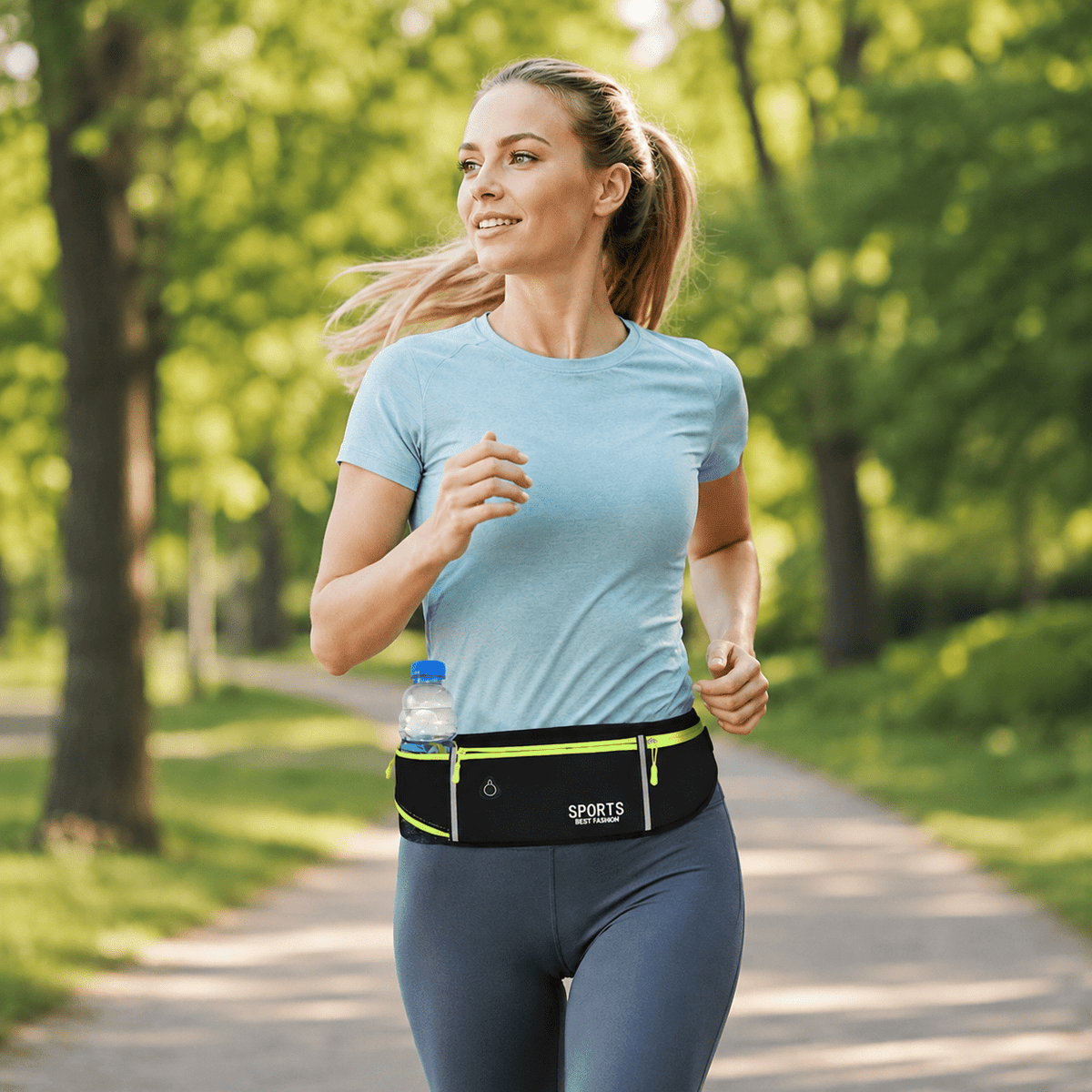 Entchin Slim Running Belt for Women Men, Runners Fanny Pack Phone Holder, Running Waist Bag for Workout