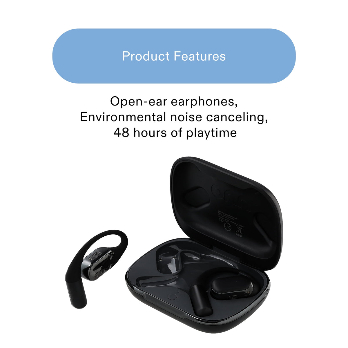 onn Trekster Pro Wireless Open-Ear Earphones, White