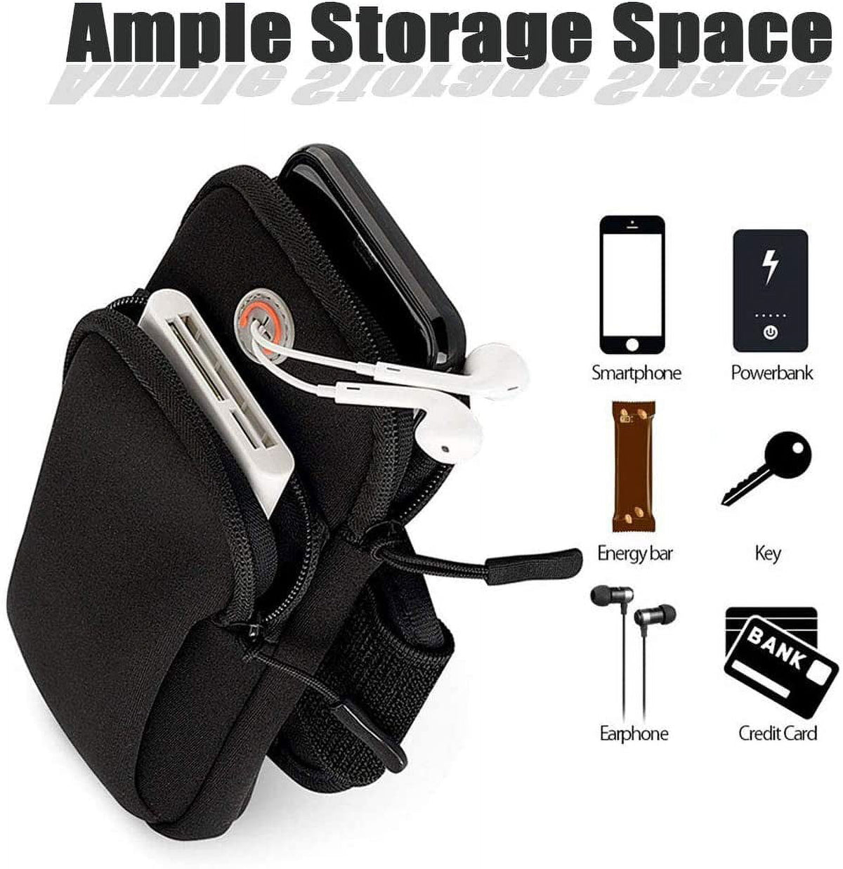 ZHANGHENG Universal 4-6.5 inch Running Armband Phone Case Holder High Quality Phone Bag Jogging Fitness Gym Arm Band Black