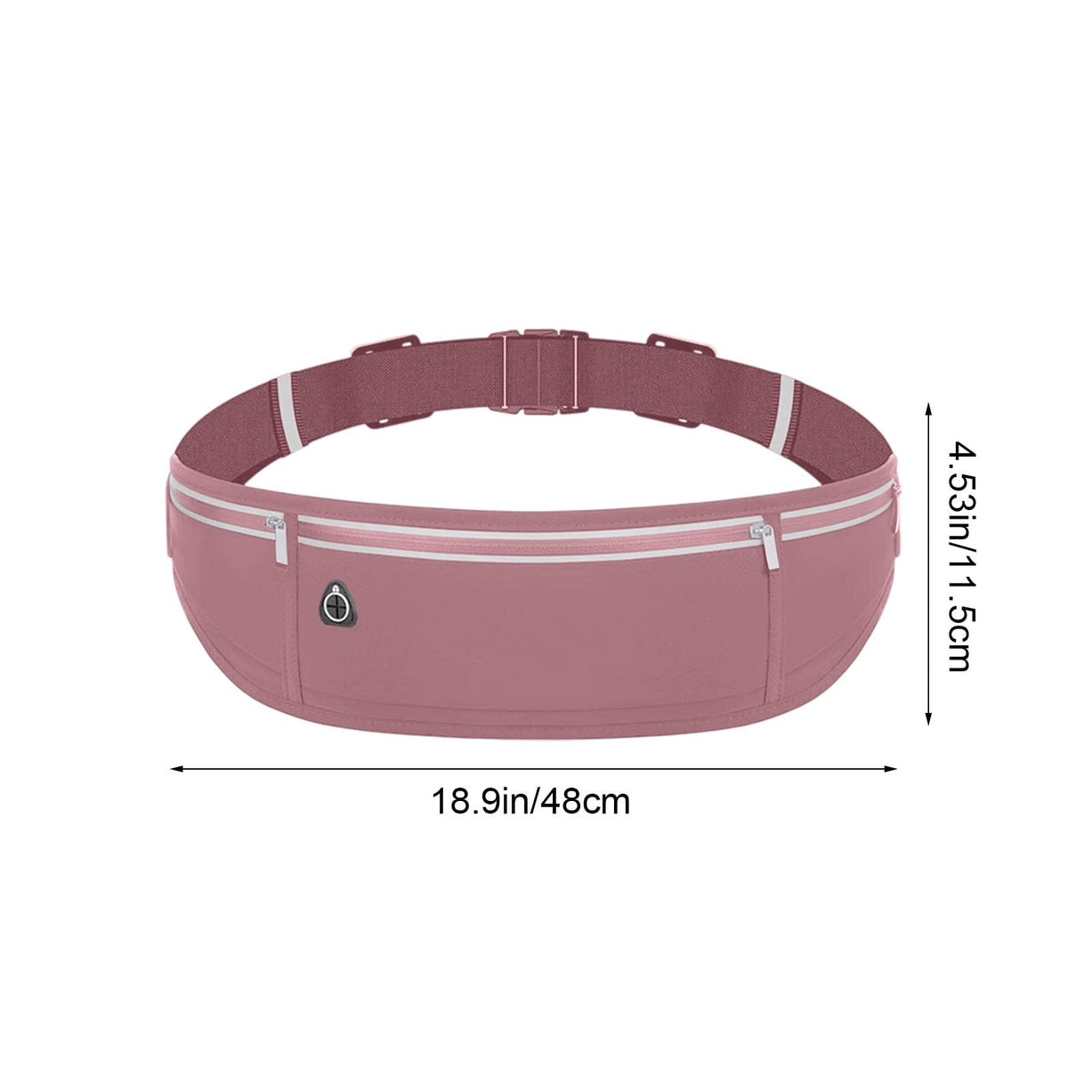 Waterproof Waist Bag Running Fanny Pack Sports Phone Pouch 18.9in with Reflective Strips Multi Pocket Adjustable Belt for Night Running Cycling Hiking Camping Gym Outdoor Sports Travel Accessories