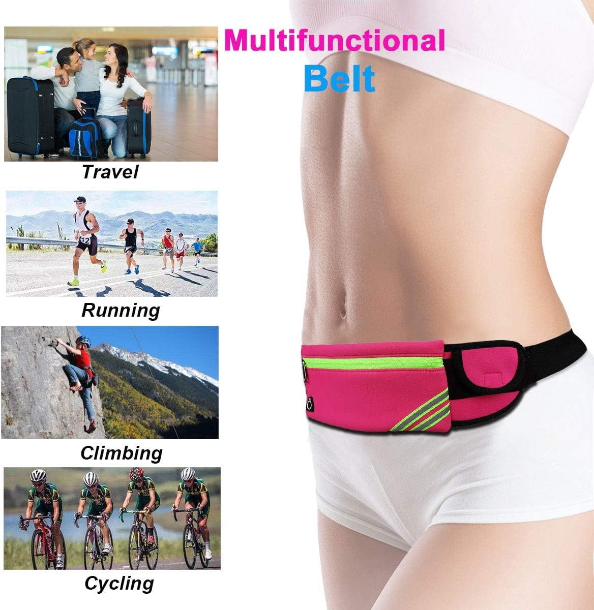 Women Fanny Pack Running Belt,Belt Bag,Water Resistant Wasit Pack Bag for Hiking Fitness,Phone Carrier,Running Gear.