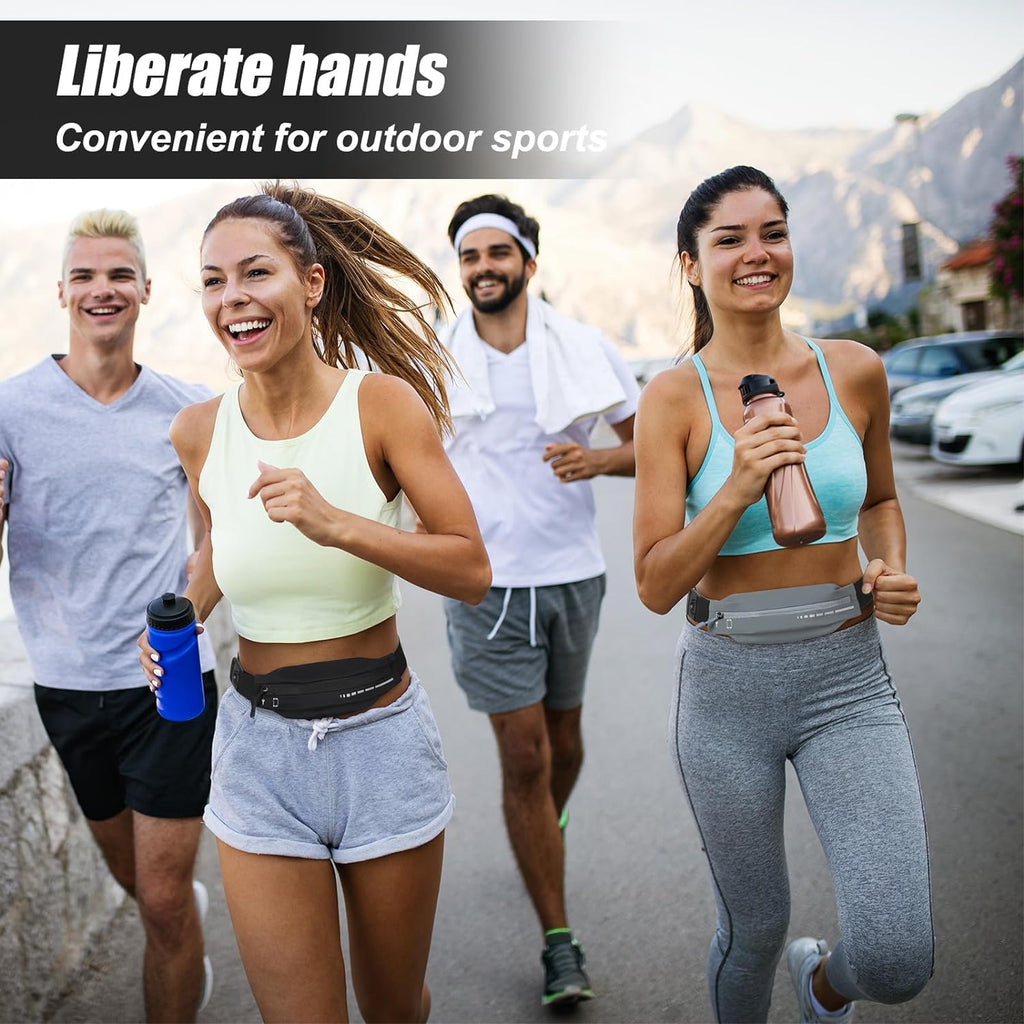 2 PCS Slim Running Belt Fanny Pack Running Phone Holder Runners Pouch Waist Pack for Workout Money Belt Running Gift Gear Accessories for Women Men Walking Hiking Cycling