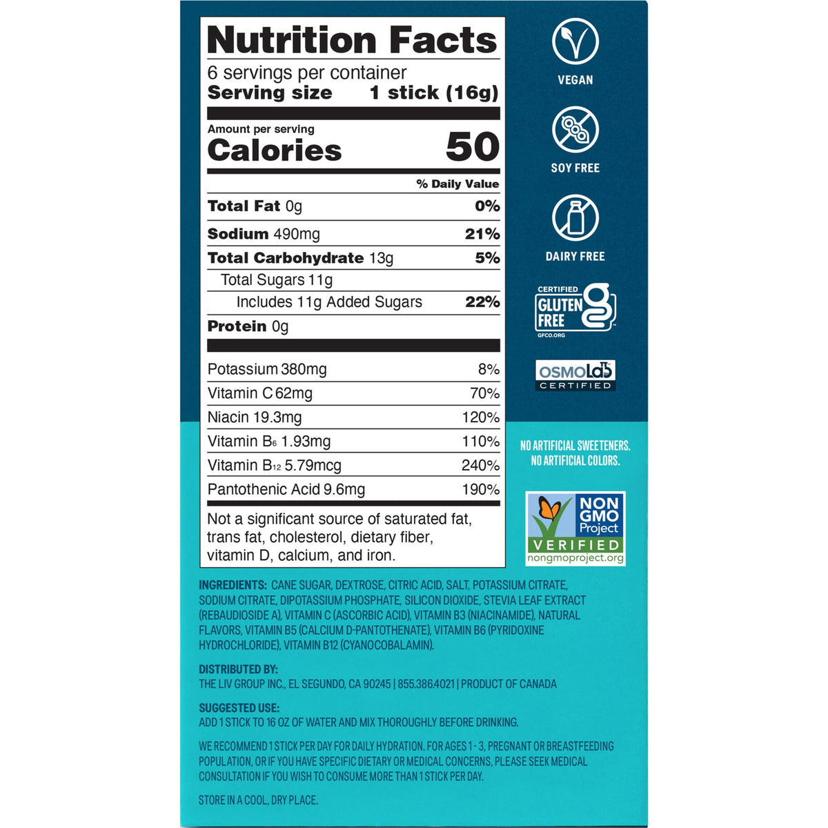 Liquid I.V.® Watermelon Hydration Multiplier® Powdered Electrolyte Drink Mix, 6 Count Packets
